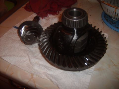 1989 Ford Bronco - Close-up of differential gears and a pinion shaft, likely for a vehicle repair or upgrade.