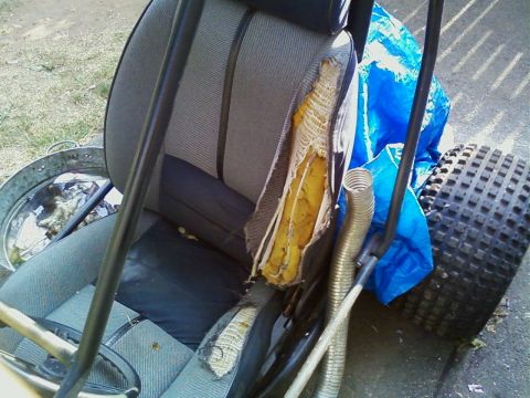 1989 Chevrolet Camaro - Driver's seat, the upholstery is in sad shape but the bracket is good.