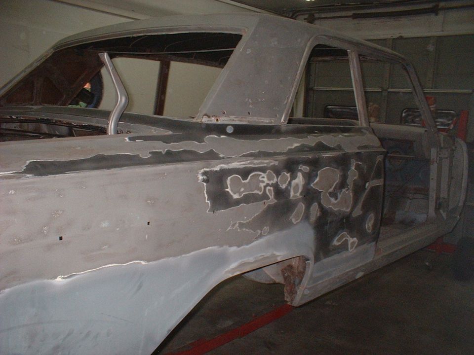 1st day at the body shop, they blasted just about all of the body & chem-stripped the old paint.