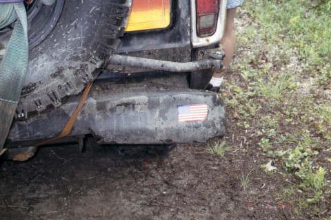 1979 Ford Bronco II - A spare tire is mounted on the rear of a vehicle, which appears to be a 1978 Ford Bronco.