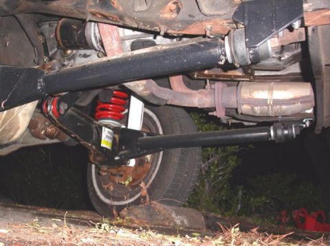 1990 Ford Bronco II - Stock radius arms extended using a 20" length of 2" O.D. .250 wall DOM tubing (arms are 12" longer than stock)