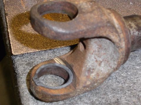 1990 Ford Bronco II - Axle yoke modified to accept a full-circle snap ring clip (prevents spitting of the clips, leading to broken parts)