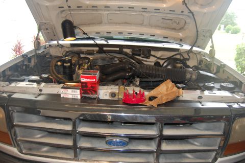 1994 Ford Bronco - New parts laid out.
