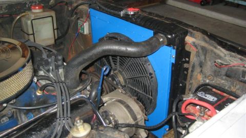 1968 Ford Ranchero - Here is the fan finished. It was rusting so I had to coat it with high heat paint. Hot Ford blue was all I had lying around. It's like the…