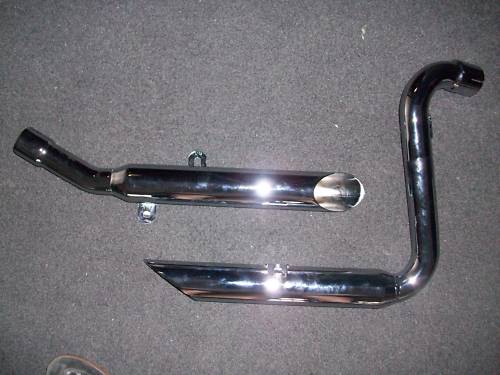 Chrome motorcycle exhaust pipes
