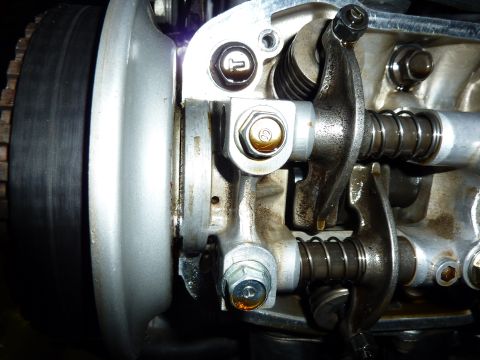 1978 Honda GL1000 - Motorcycle engine valve train components visible in detail.