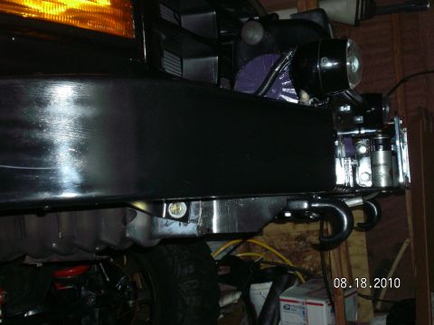 1996 Ford Bronco - Front bumper assembly with tow hooks and visible wiring, taken on 08.18.2010.