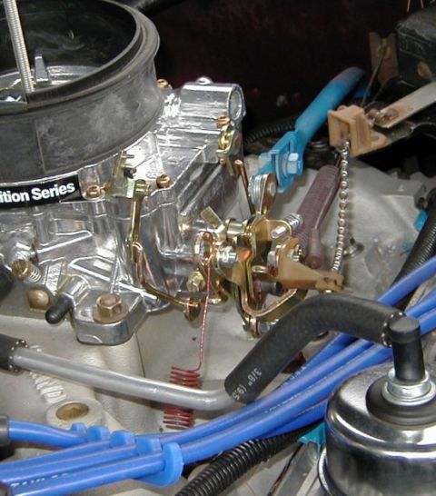 1979 Ford F-150 - Engine components including a carburetor and spark plug wires are visible in this close-up view.