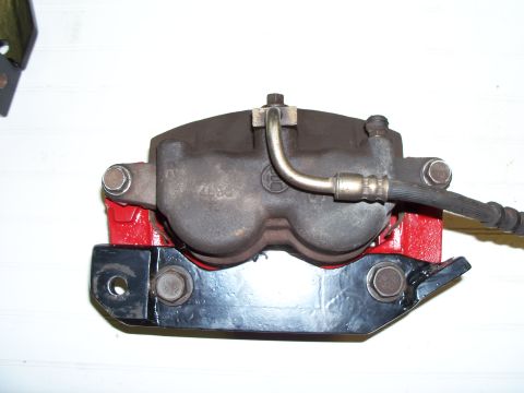1979 Ford Ranchero - Crown Vic caliper assembly: caliper, caliper bracket and fabricated spindle bracket.