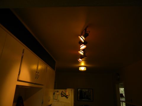 1992 Ford Bronco - Interior view of kitchen cabinets and ceiling lights.