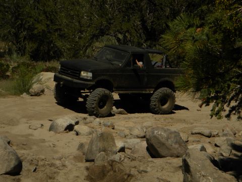 1992 Ford Bronco - This 1992 Ford Bronco navigates a rocky trail, its off-road capabilities.