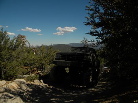 1992 Ford Bronco 3q-front view on a rocky trail