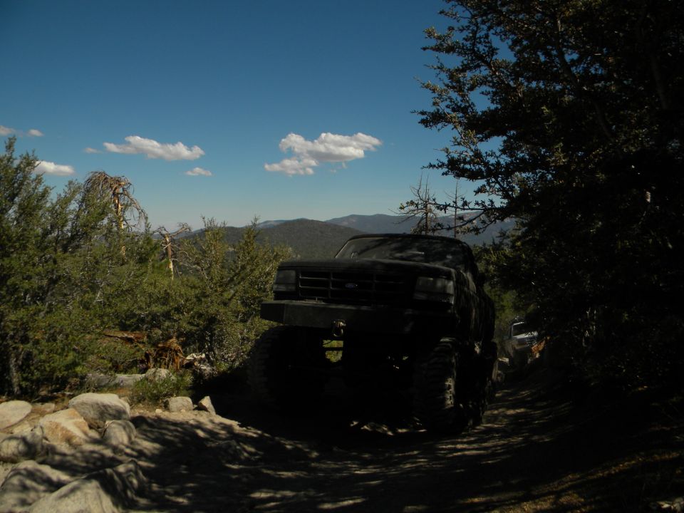 1992 Ford Bronco 3q-front view on a rocky trail