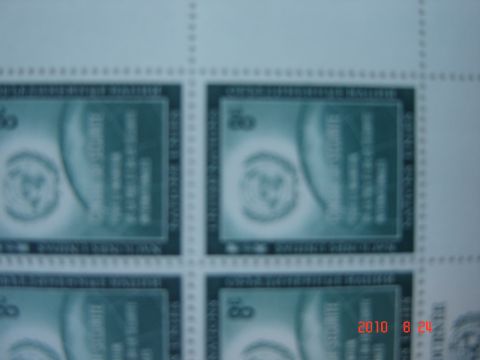 1993 Ford Bronco - Close-up of a sheet of postage stamps, showing multiple identical stamps.