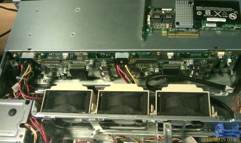 1985 Ford F-150 - Internal components of a computer server, including multiple fans and circuit boards.