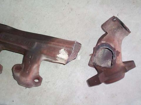1992 Ford Bronco - This is what happens when you crack your exhaust manifold. It came off the head in two pieces.