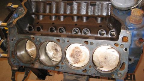 1968 Ford Ranchero - Close-up view of an engine block showing pistons within cylinders, with a SuperMotors.net watermark.