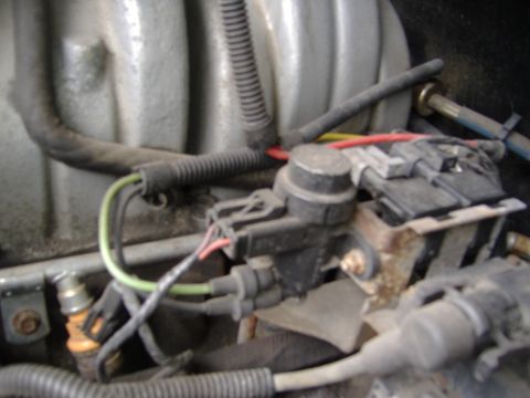 1995 Ford F-150 - Engine bay wiring and sensors are visible in this close-up shot.
