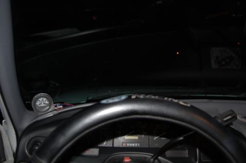 1994 Ford Bronco - Gauge wired up and mounted in modified flange (included with gauge).