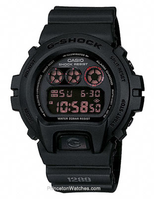 1982 Ford Bronco - A black G-Shock watch displays the time and date, with water resistance information visible.