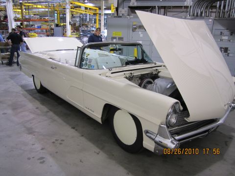 1996 Ford Bronco - Cream convertible with hood and trunk open, engine visible. Date stamp 08/26/2010.