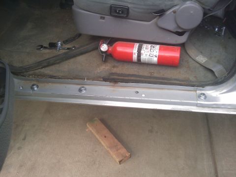 1996 Ford Bronco - Three of 4 bolts holding new slider in rocker box