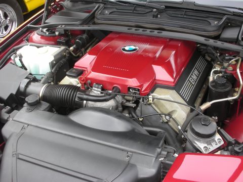 1998 Ford Crown Victoria - Close-up of a BMW engine bay, showing the engine and surrounding components.