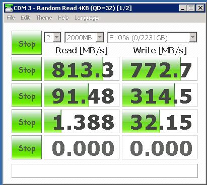1985 Ford F-150 - A computer screen displays disk benchmark results from CDM 3, showing various read and write speeds.