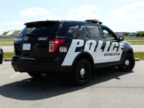 1993 Ford Taurus - This Ford Explorer Police Interceptor is marked with 'POLICE' and 'INTERCEPTOR' on its side.