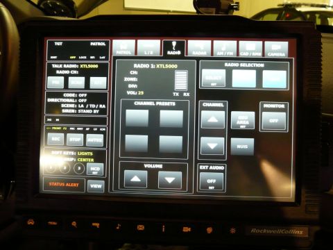 1993 Ford Taurus - The touch screen interface for a police vehicle's communication and control systems is shown.
