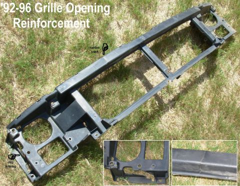 1983 Ford Bronco - SOLD Grille Opening Reinforcment (Header) for '92-96 F-series & Bronco Note chip on R side (doesn't interfere with anything) and hairline c…