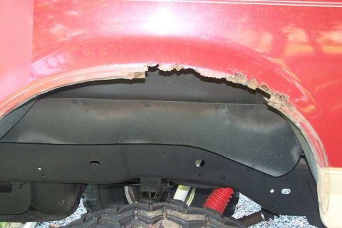 1990 Ford Bronco - Passanger side quarter panel, before repair
