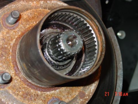 1996 Ford Bronco - Here is the hub with all the items removed except for the wheel retainer...