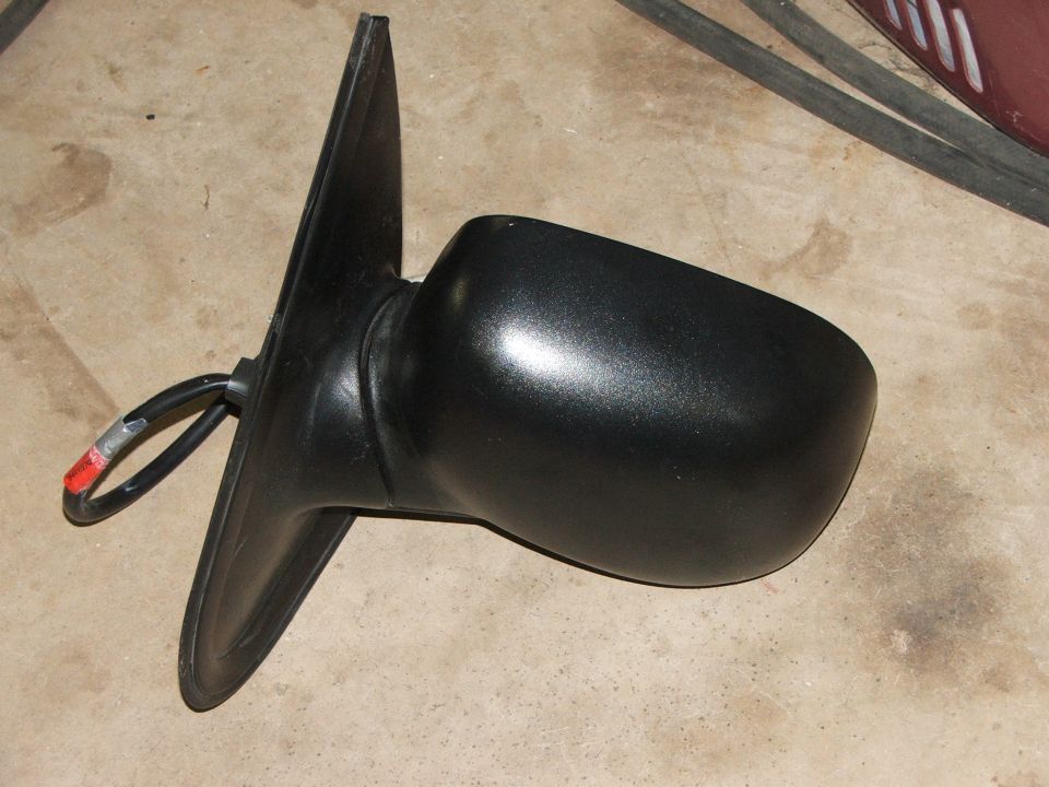 Black side mirror with wiring