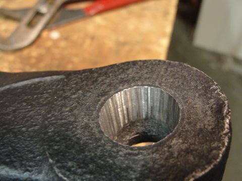 1995 Ford Bronco - A close-up view of a machined metal component, showing the results of the machining process within the bore.