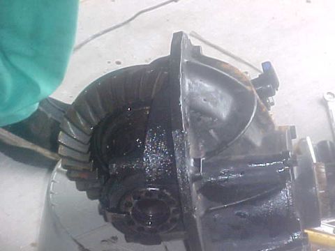 1996 Ford Bronco - Close-up of a greasy differential assembly, showing its internal gears.