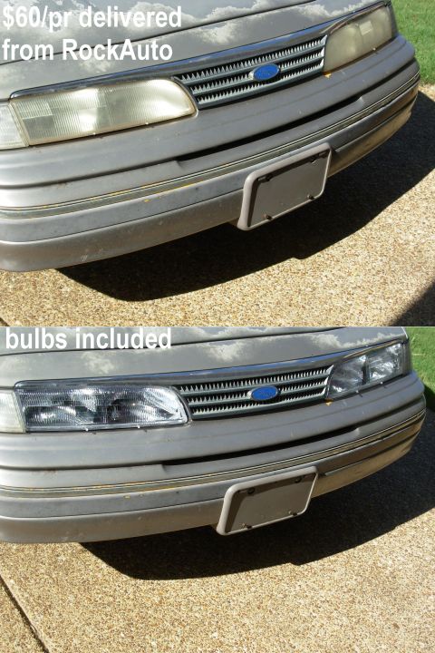1994 Ford Crown Victoria - New Headlights, FINALLY! The originals had been polished at least 6x since I've owned it, and it never lasted more than a few months. RockA…