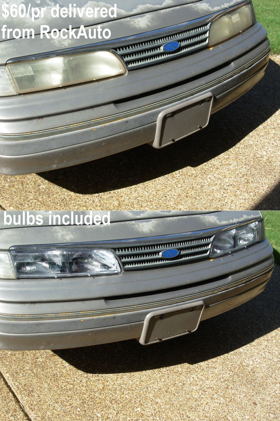 New Headlights, FINALLY!

The originals had been polished at least 6x since I've owned it, and it never lasted more than a few months.

RockAuto FO2502131V & FO2503131V ~$25ea
