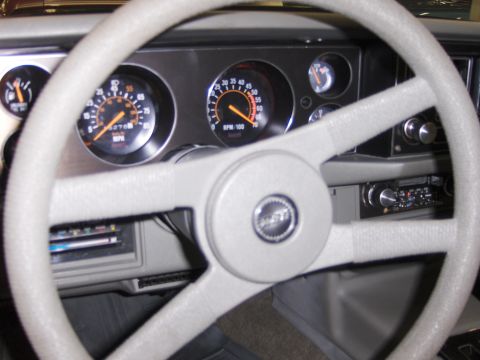 1979 Chevrolet Camaro - Close-up of the dashboard and steering wheel of a 1979 Chevrolet Camaro.