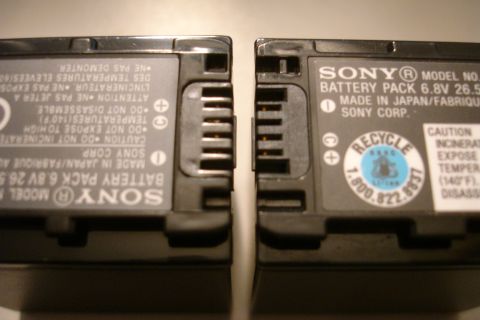 1993 Ford Taurus - Two Sony battery packs are shown side-by-side, highlighting their electrical connection terminals and labeling.