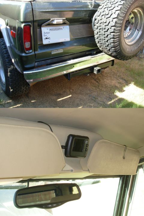 1975 Ford Bronco - Just a cheapo wireless camera system, but it really helps Frank hook up his 4-wheeler or boat trailer. It was also useful wheeling at OCBR0…