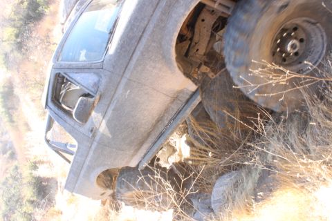 1992 Ford Bronco - This 1992 Ford Bronco is navigating a rough, rocky terrain off-road.