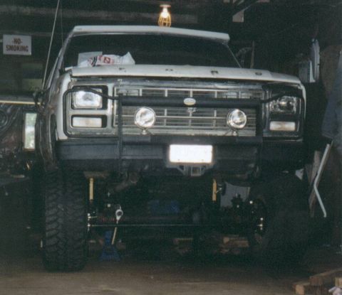 1980 Ford Bronco - Axle set in place under the truck
