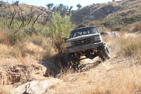 1992 Ford Bronco - This 1992 Ford Bronco is shown tackling a challenging off-road course.