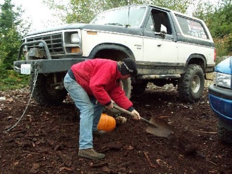 1982 Ford Bronco - First get your friends and head to the mountains. Then draw a face on the pumpkin and dig a small hole to support the squash...