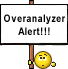 1995 Ford Bronco - A humorous sign warns of overanalysis, accompanied by a worried-looking cartoon character.