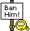 1995 Ford Bronco - A sign with text and a cartoon character is displayed.