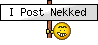 1995 Ford Bronco - A sign with the text "I Post Nekked" is displayed with a cartoonish smiley face.