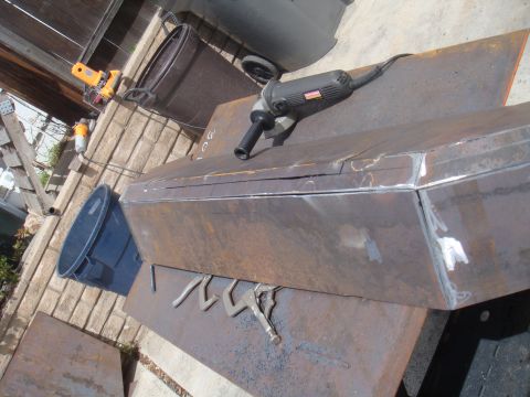 1992 Ford Bronco - Metal fabrication project in progress, showing raw materials and tools.