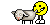 1995 Ford Bronco - A cartoon smiley face character is depicted holding onto a sheep in this pixel art image.